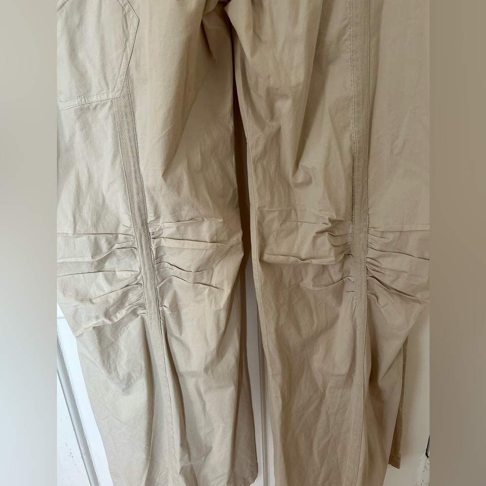 XCVI BEIGE XCVI WILLOW WIDE LEG STRETCH POPLIN PANTS SIZE MEDIUM - Picture 9 of 9